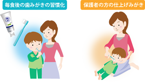 毎食後の歯みがきの習慣化 / 保護者の方の仕上げみがき